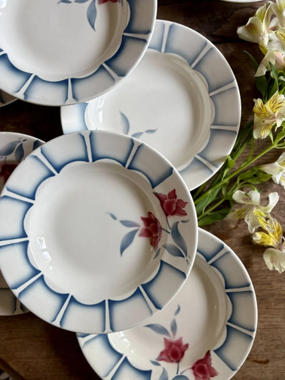 Lot de 10 assiettes creuses vintage de Digoin