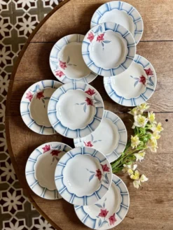 Lot de 10 assiettes creuses vintage de Digoin
