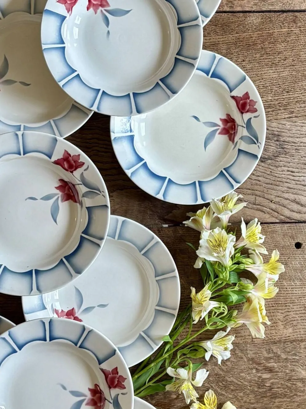 Lot de 10 assiettes creuses vintage de Digoin