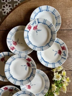 Lot de 10 assiettes creuses vintage de Digoin
