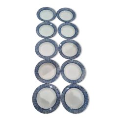 Lot de 10 assiettes creuses vintage en faïence