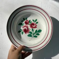 Lot de 12 assiettes creuses vintage - Les Roses -
