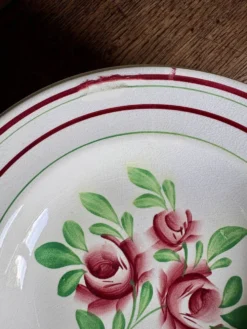 Lot de 12 assiettes creuses vintage - Les Roses -