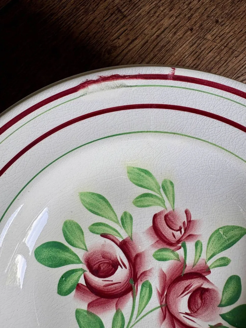 Lot de 12 assiettes creuses vintage - Les Roses -