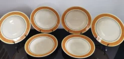 Lot de 6 assiettes creuse vintage Gien 50