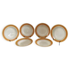 Lot de 6 assiettes creuse vintage Gien 50
