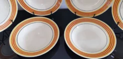 Lot de 6 assiettes creuse vintage Gien 50