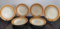 Lot de 6 assiettes creuse vintage Gien 50