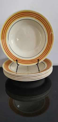 Lot de 6 assiettes creuse vintage Gien 50