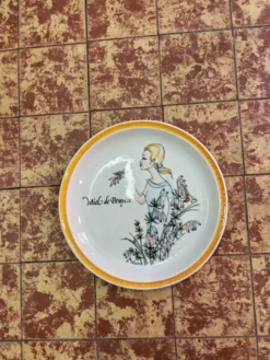 Lot de 5 assiettes décoratives Gien par Hughette Sainson