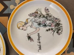 Lot de 5 assiettes décoratives Gien par Hughette Sainson