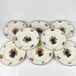 Lot de 8 assiettes à dessert "Agreste" Sarreguemines, XXe siècle