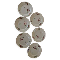 Lot de 6 assiettes à dessert anciennes de chez Moulin des loups en bon état
