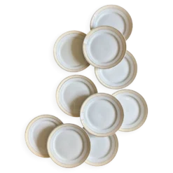 Lot de 10 assiettes à dessert anciennes - Auteuil de Lunéville