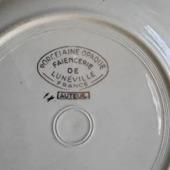 Lot de 10 assiettes à dessert anciennes - Auteuil de Lunéville