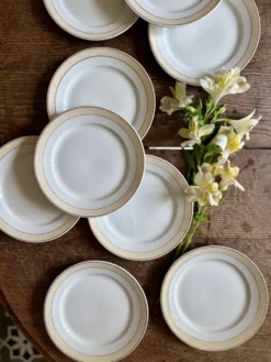 Lot de 10 assiettes à dessert anciennes - Auteuil de Lunéville