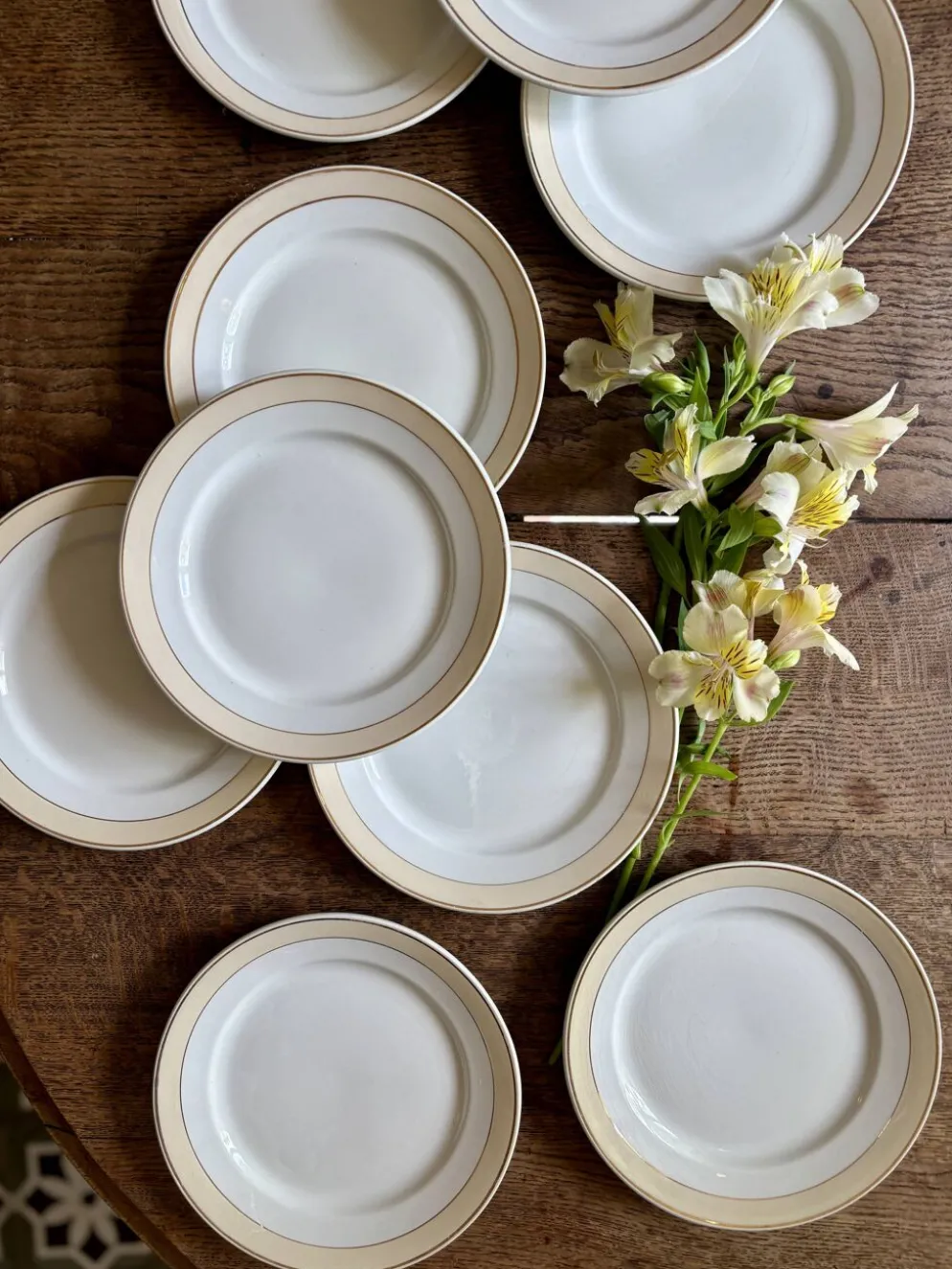 Lot de 10 assiettes à dessert anciennes - Auteuil de Lunéville