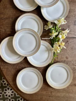 Lot de 10 assiettes à dessert anciennes - Auteuil de Lunéville