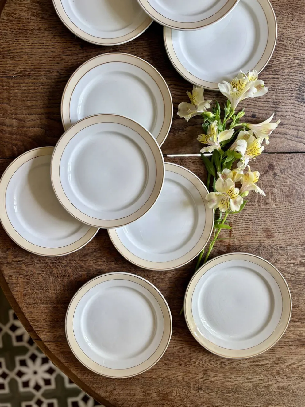 Lot de 10 assiettes à dessert anciennes - Auteuil de Lunéville
