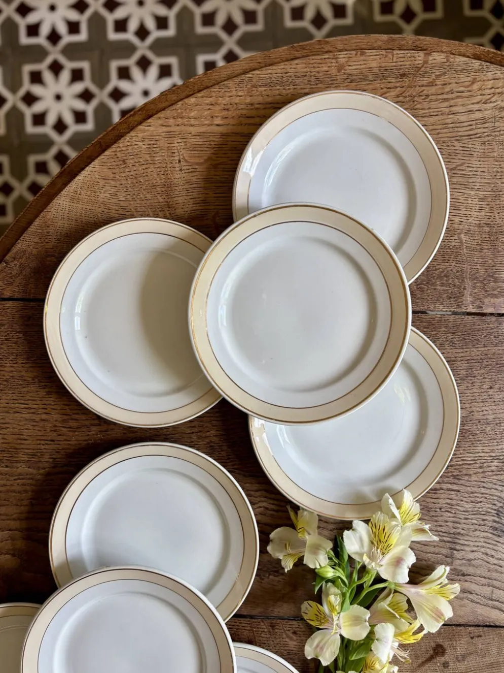 Lot de 10 assiettes à dessert anciennes - Auteuil de Lunéville