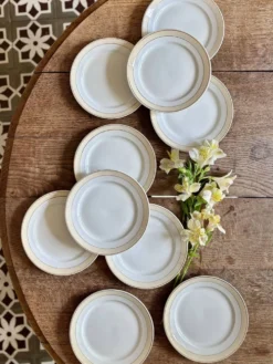 Lot de 10 assiettes à dessert anciennes - Auteuil de Lunéville
