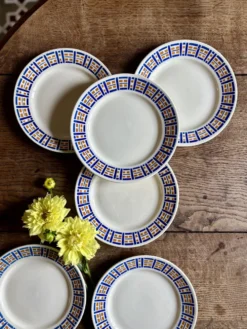 Lot de 6 assiettes à dessert anciennes - Robinson de Badonvillier