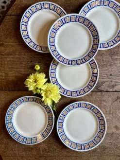Lot de 6 assiettes à dessert anciennes - Robinson de Badonvillier