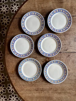 Lot de 6 assiettes à dessert anciennes - Robinson de Badonvillier