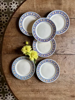 Lot de 6 assiettes à dessert anciennes - Robinson de Badonvillier