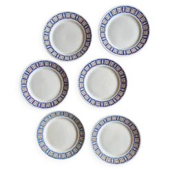 Lot de 6 assiettes à dessert anciennes - Robinson de Badonvillier