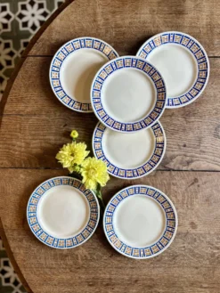 Lot de 6 assiettes à dessert anciennes - Robinson de Badonvillier