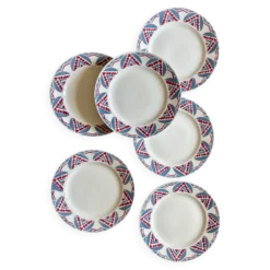 Lot de 6 assiettes à dessert anciennes - Toulouse de Saint Amand Céranord.