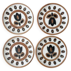 Lot de 4 assiettes à dessert boch La Louvière modèle kimono