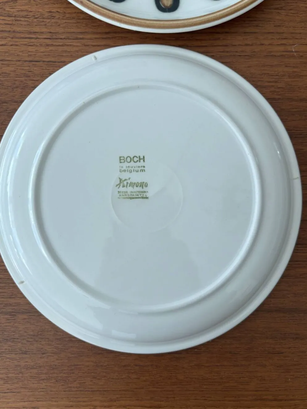 Lot de 4 assiettes à dessert boch La Louvière modèle kimono