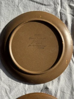 Lot de 4 assiettes à dessert brunes Sarreguemines Modèle Savoie D19.5