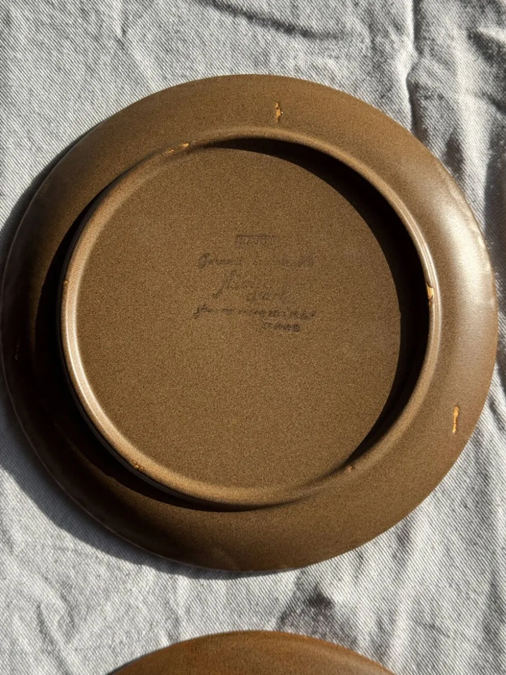 Lot de 4 assiettes à dessert brunes Sarreguemines Modèle Savoie D19.5