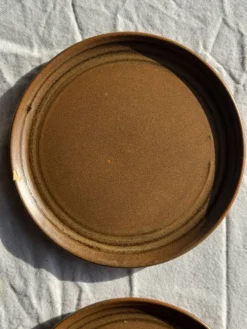 Lot de 4 assiettes à dessert brunes Sarreguemines Modèle Savoie D19.5