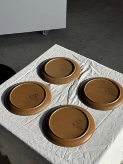 Lot de 4 assiettes à dessert brunes Sarreguemines Modèle Savoie D19.5