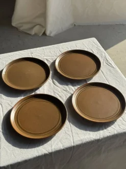 Lot de 4 assiettes à dessert brunes Sarreguemines Modèle Savoie D19.5