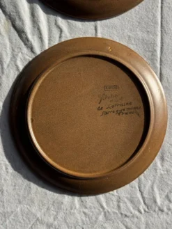 Lot de 4 assiettes à dessert brunes Sarreguemines Modèle Savoie D19.5