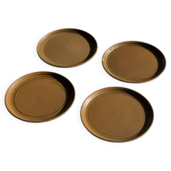 Lot de 4 assiettes à dessert brunes Sarreguemines Modèle Savoie D19.5