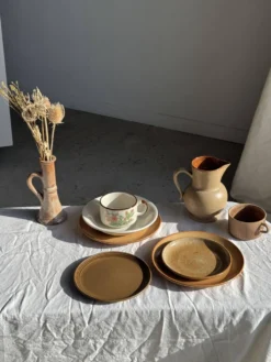 Lot de 4 assiettes à dessert brunes Sarreguemines Modèle Savoie D19.5