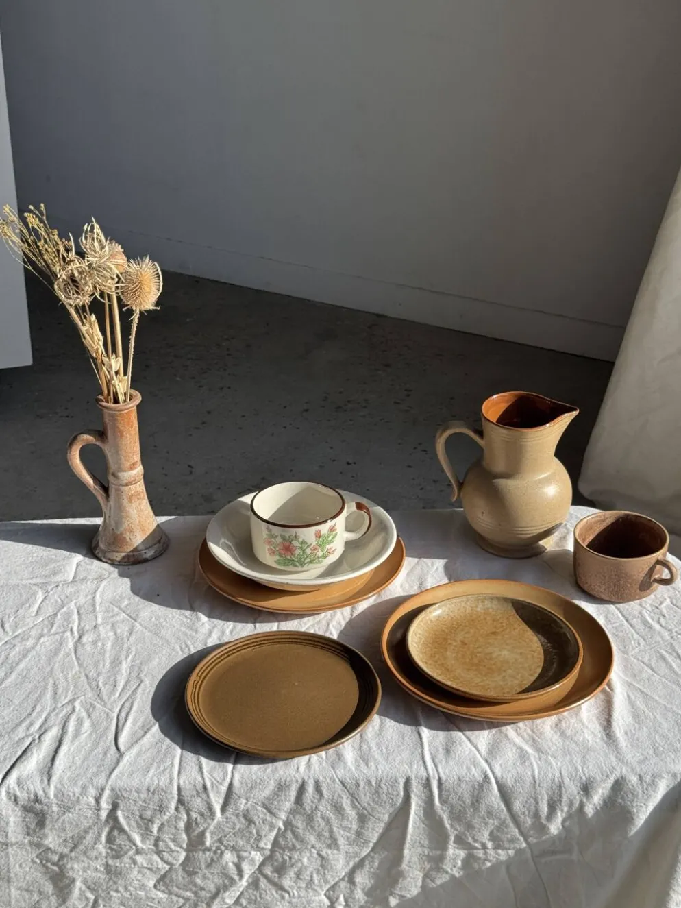 Lot de 4 assiettes à dessert brunes Sarreguemines Modèle Savoie D19.5