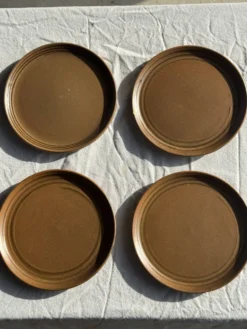 Lot de 4 assiettes à dessert brunes Sarreguemines Modèle Savoie D19.5