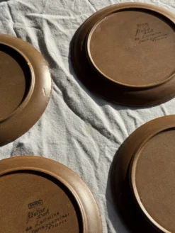 Lot de 4 assiettes à dessert brunes Sarreguemines Modèle Savoie D19.5