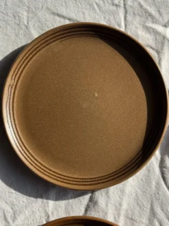 Lot de 4 assiettes à dessert brunes Sarreguemines Modèle Savoie D19.5