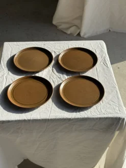 Lot de 4 assiettes à dessert brunes Sarreguemines Modèle Savoie D19.5