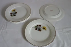 Lot de 6 assiettes à dessert Digoin modèle Veronese, années 50