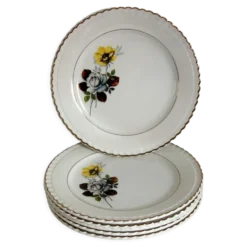 Lot de 6 assiettes à dessert Digoin modèle Veronese, années 50