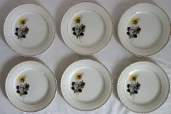 Lot de 6 assiettes à dessert Digoin modèle Veronese, années 50